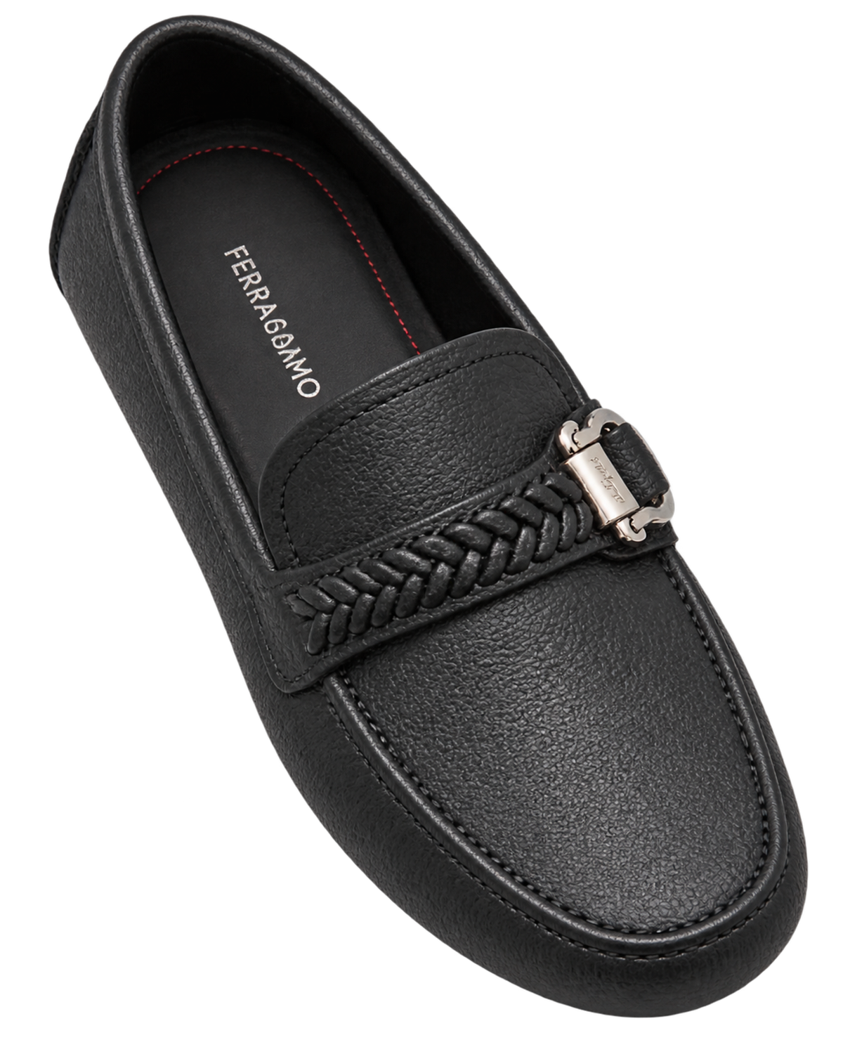 Ferragamo Moccasins with Braid Gancini Ornament