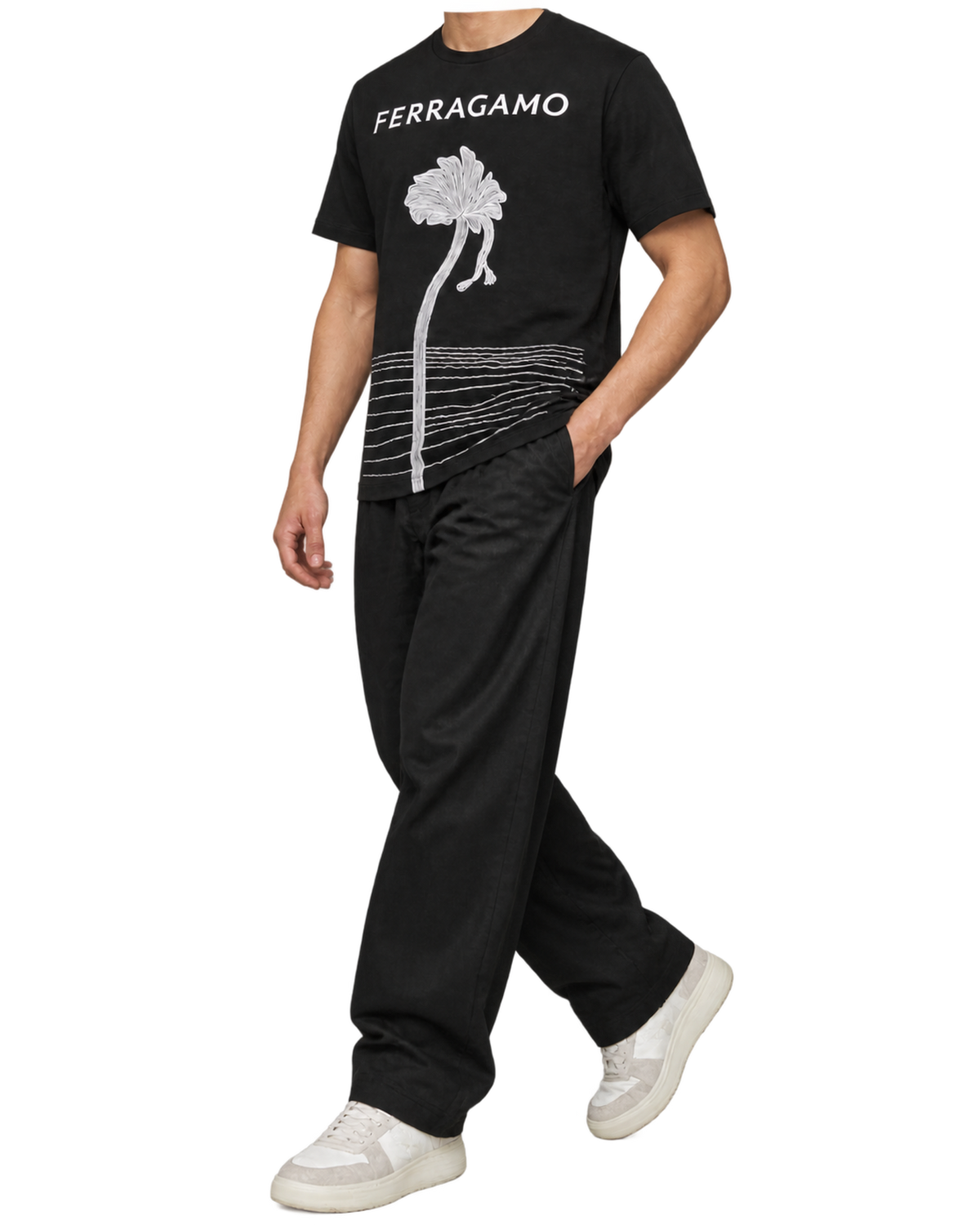 Ferragamo Printed Cotton T-Shirt
