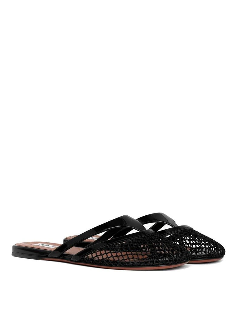 Women’s FISHNET AND LEATHER INFRADITO FLAT MULES