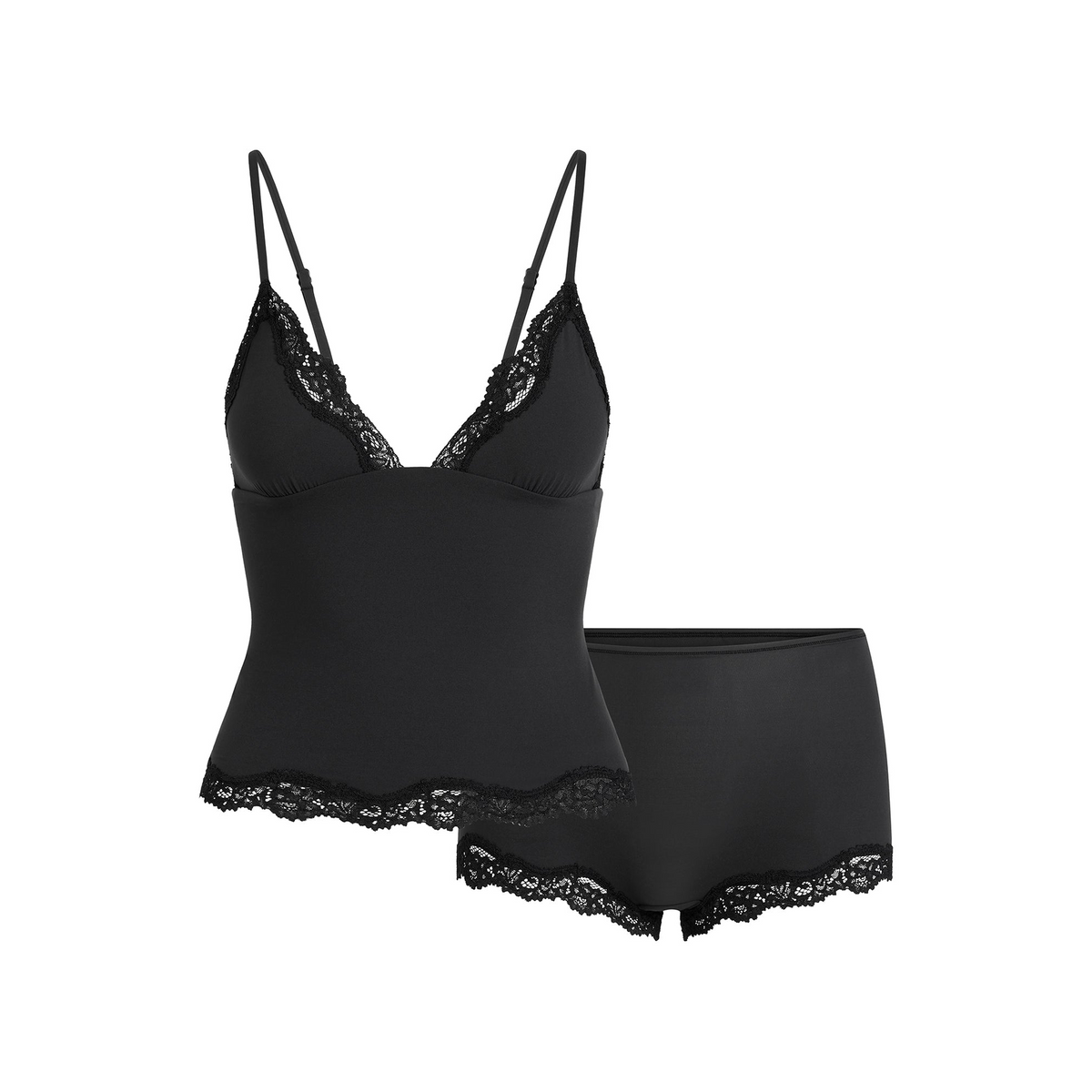 Fits Everybody Lace Triangle Cami and Boy Short Set