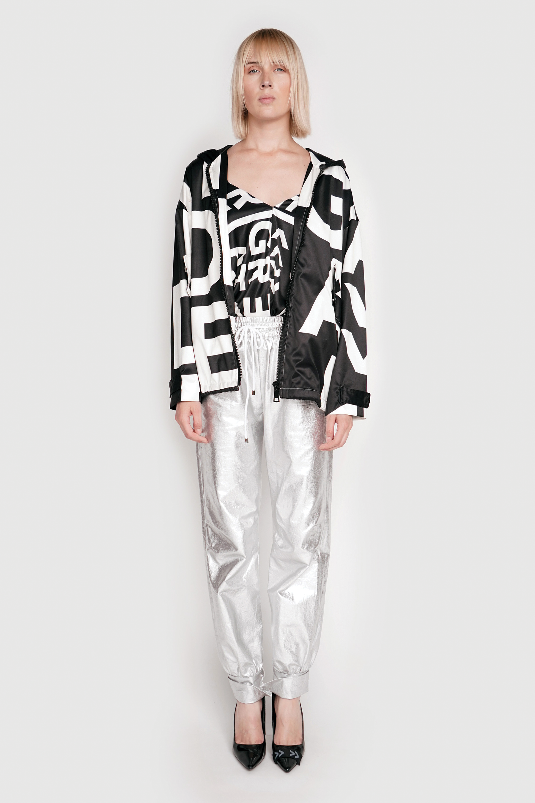 METALLIC TRACK PANTS