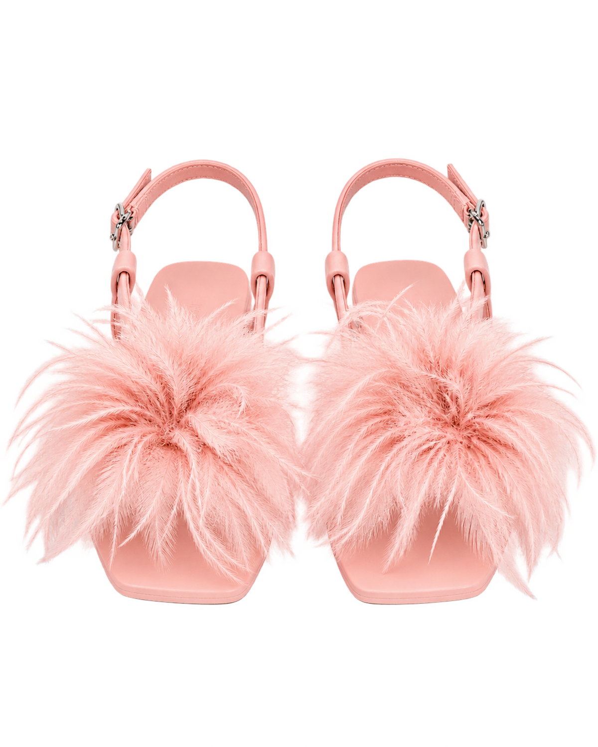 Fluffy Flats Sandals - Pink Beige
