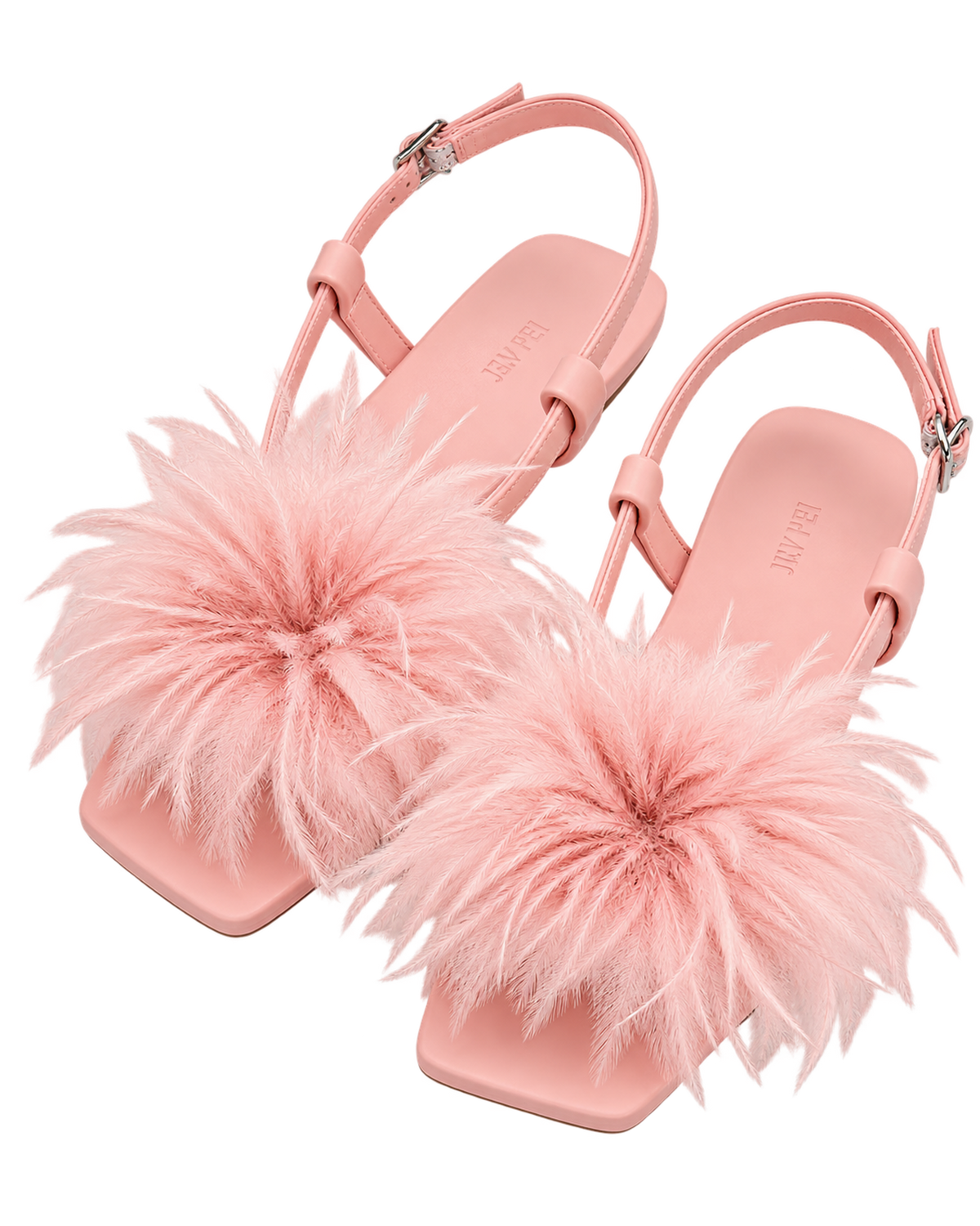 Fluffy Flats Sandals - Pink Beige