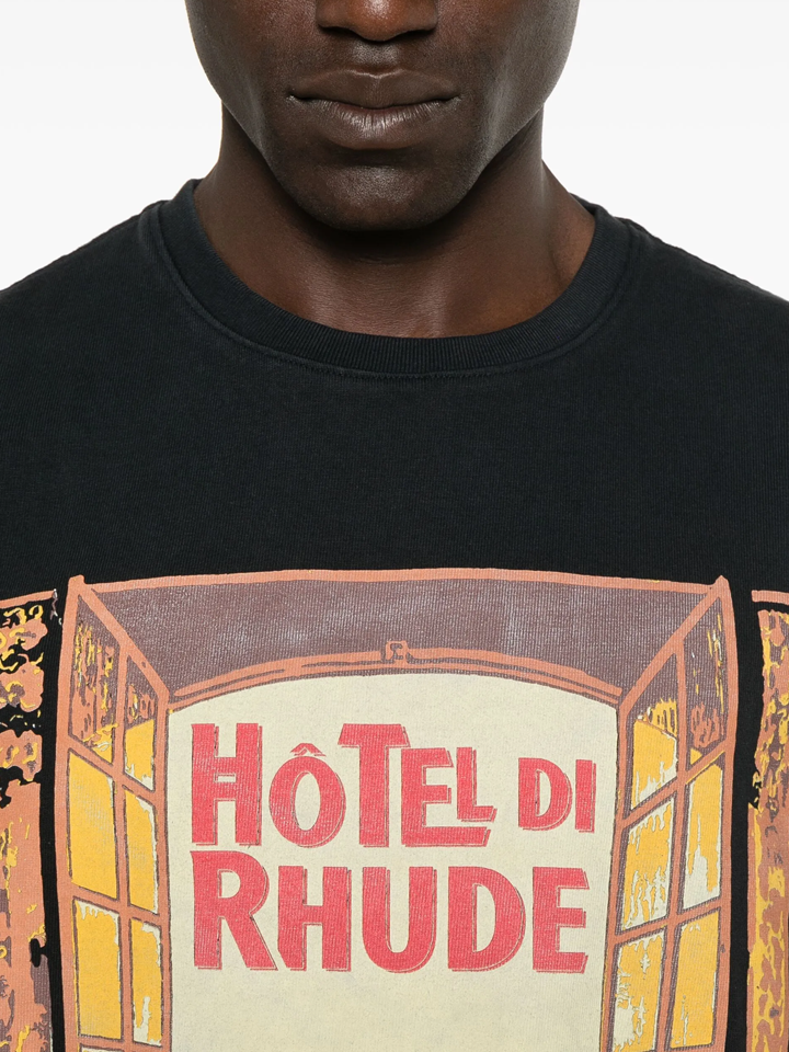 Rhude Hotel di Monaco T-Shirt in Black
