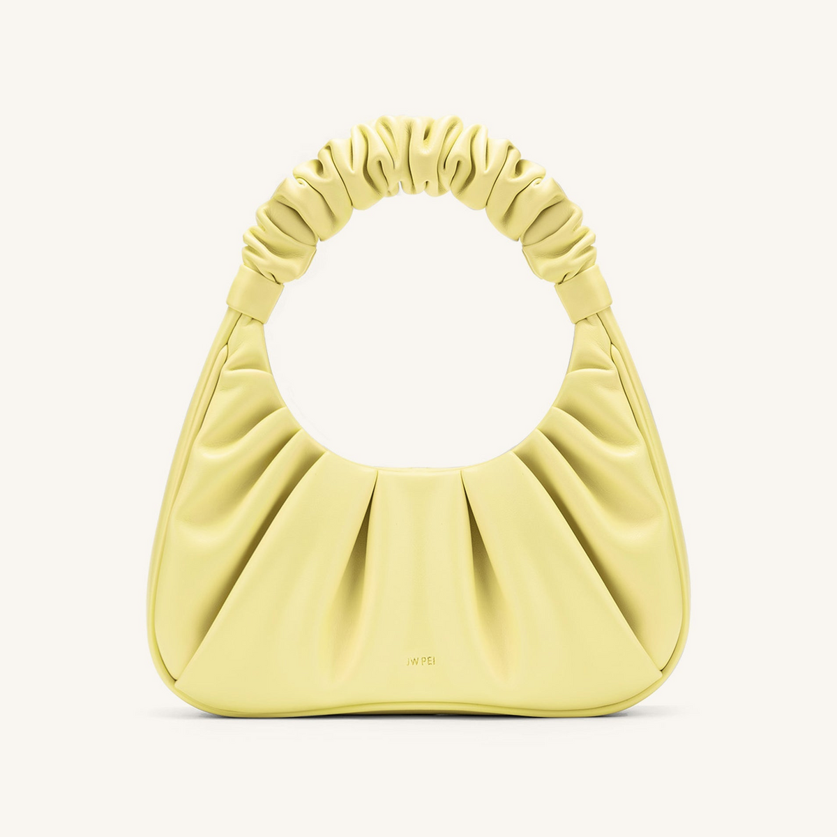 Gabbi Ruched Hobo Handbag - Light Yellow
