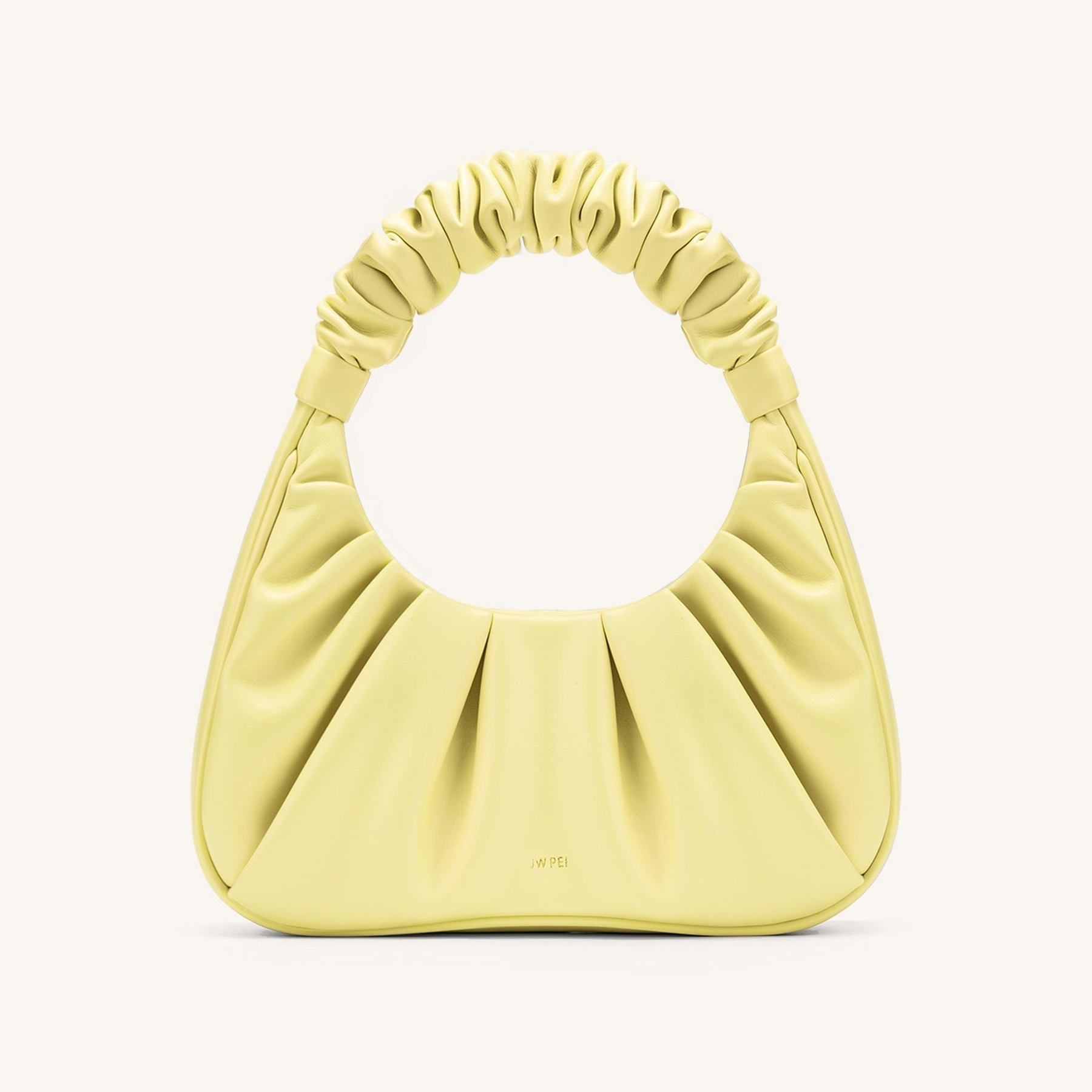 Gabbi Ruched Hobo Handbag - Light Yellow