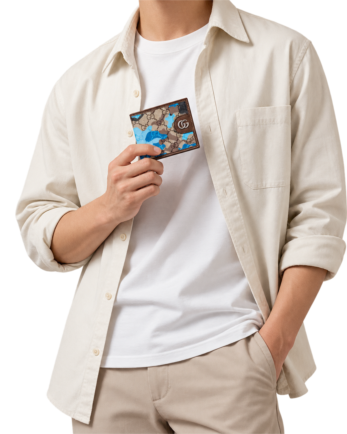 GG bi-fold wallet gg canvas
