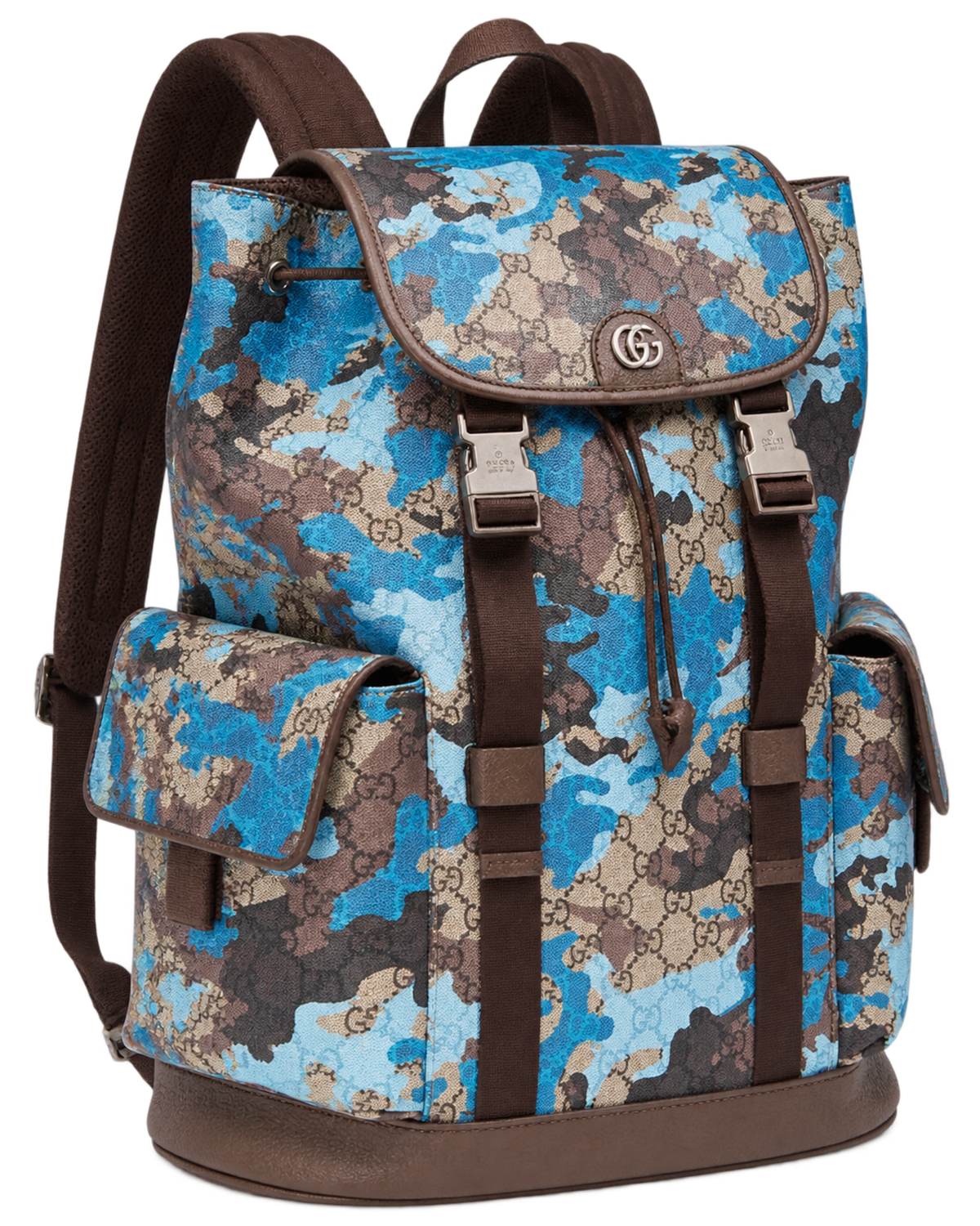 GG Camo Print Coated Canvas Ophidia Large Backpack Bag