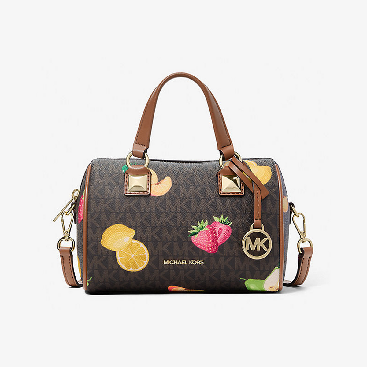 Grayson Small Printed Signature Logo Duffel Crossbody Bag
