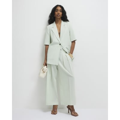 Green Ankle Grazer Tailored Trousers