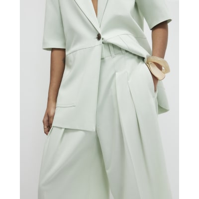 Green Ankle Grazer Tailored Trousers