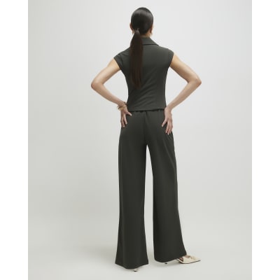 Green Cap Sleeve Wide Leg Jumpsuit