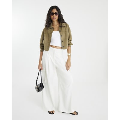 Green Faux Suede Overshirt