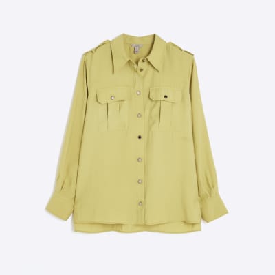 Green Long Sleeve Utility Pocket Shirt