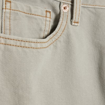 Green Relaxed Straight Jeans