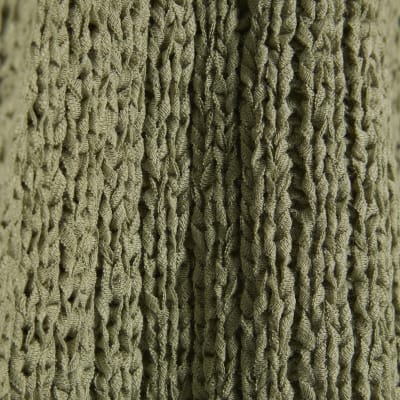 Green Sleeveless Asymmetric Knit Vest Top