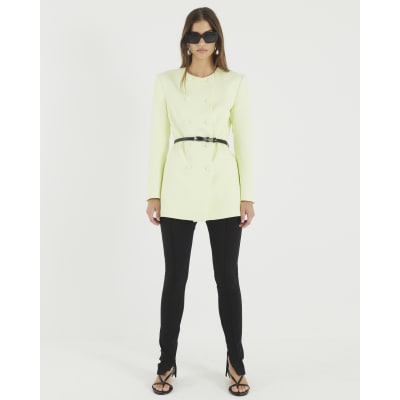 Green Structured Belted Blazer