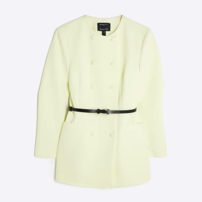 Green Structured Belted Blazer