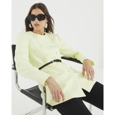 Green Structured Belted Blazer