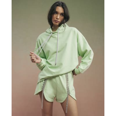 Green Year Zero Embellished Cord Hoodie