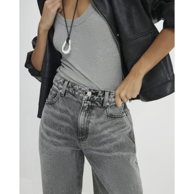 Grey Classic Barrel Jeans