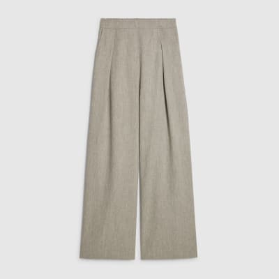Grey Elasticated Wide Leg Trousers