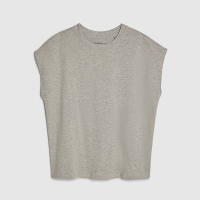 Grey Loose Fit Short Sleeve Top