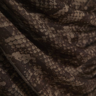 Grey Mesh Snake Print Sleeveless Maxi Dress