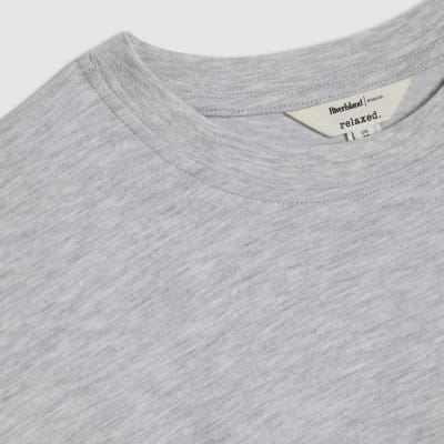 Grey Split Hem Boyfriend Fit T-shirt