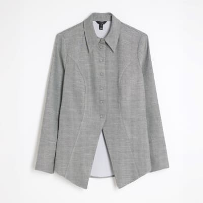 Grey Tailored Longline Shirt