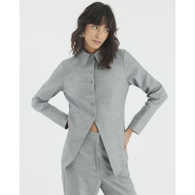 Grey Tailored Longline Shirt