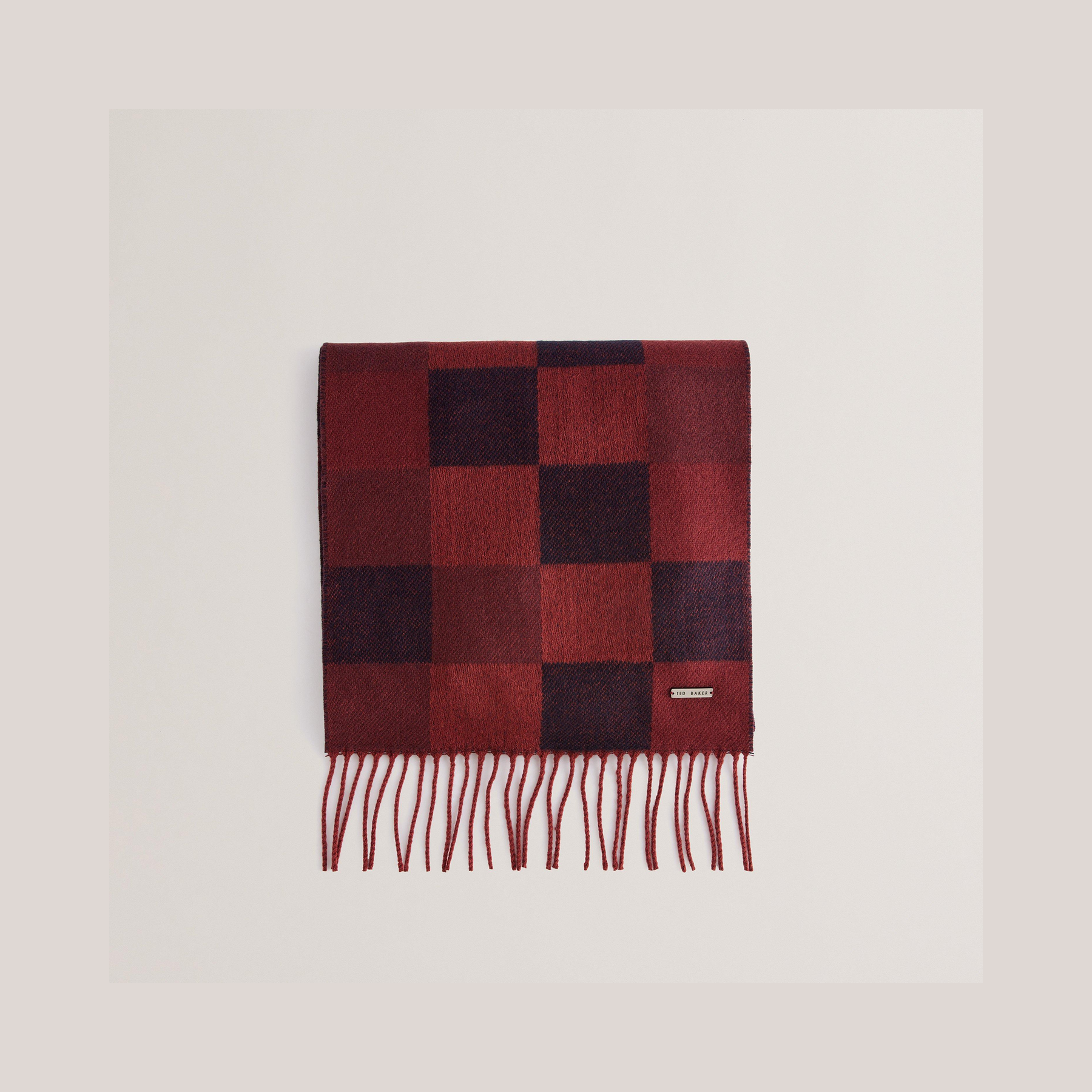 Grid Check Midweight Scarf