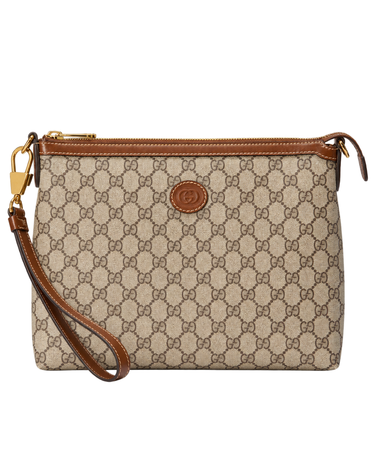 Gucci Beige Gg Canvas Wristlet