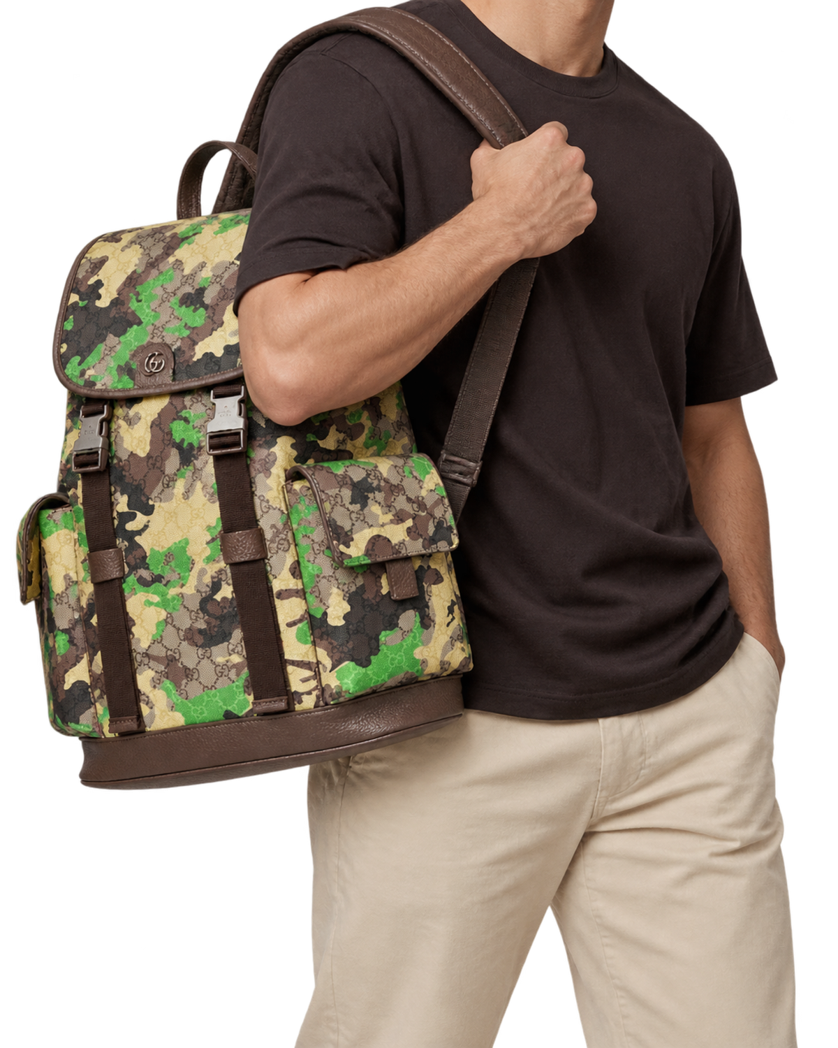 Gucci GG Large Backpack Green Yellow