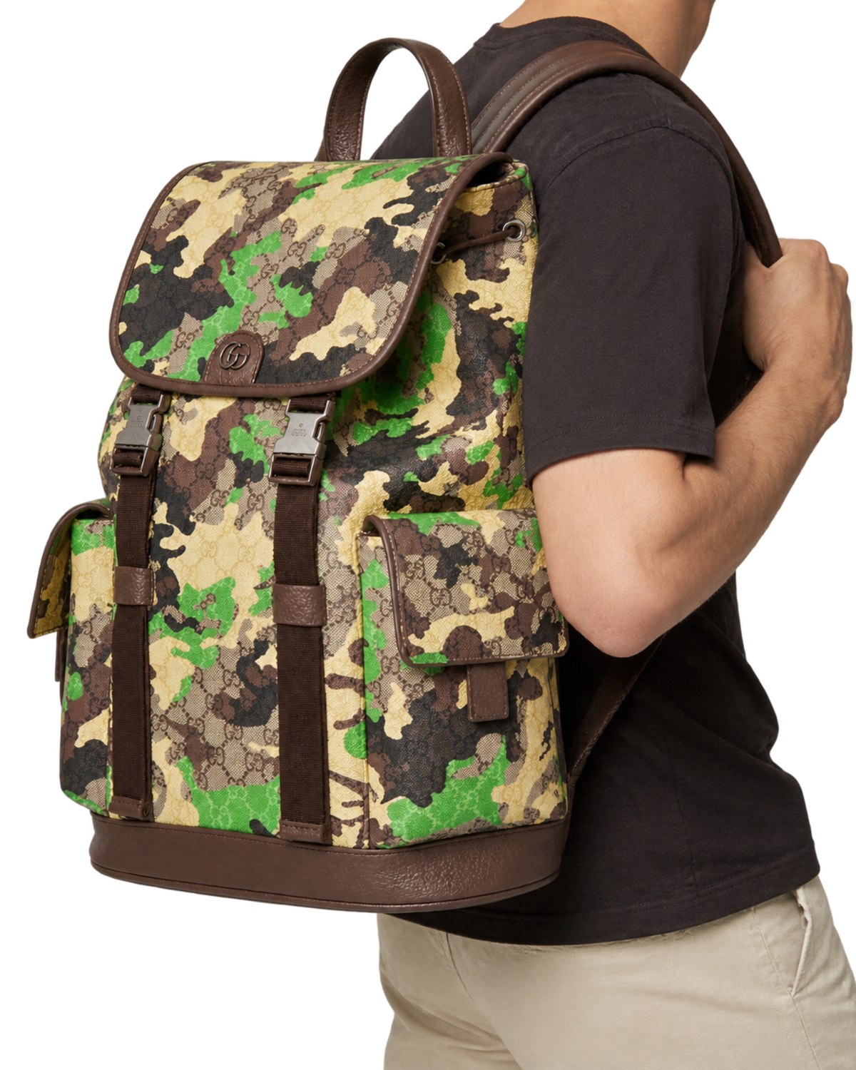 Gucci GG Large Backpack Green Yellow