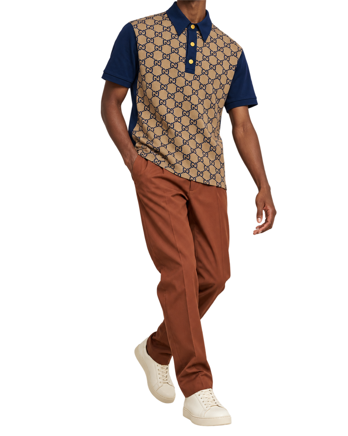 GUCCI - Maxi Gg Silk & Cotton Polo Shirt