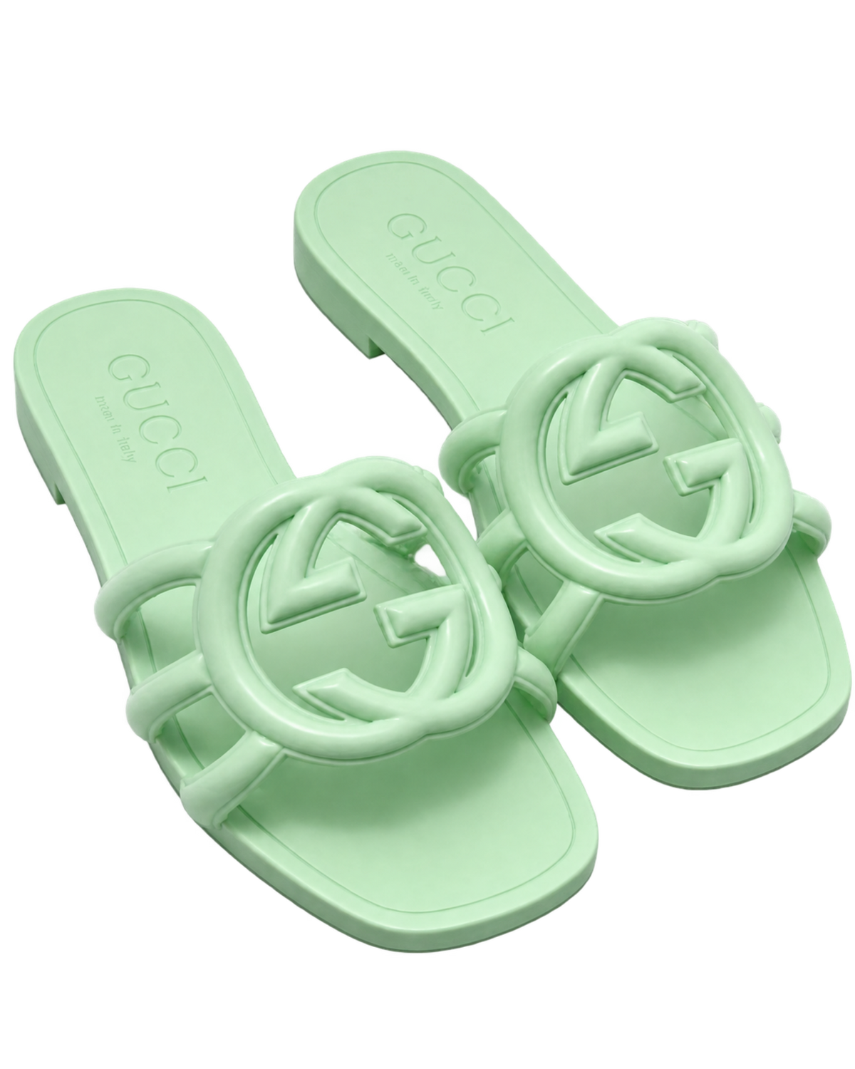 Gucci Mint Green GG Slippers