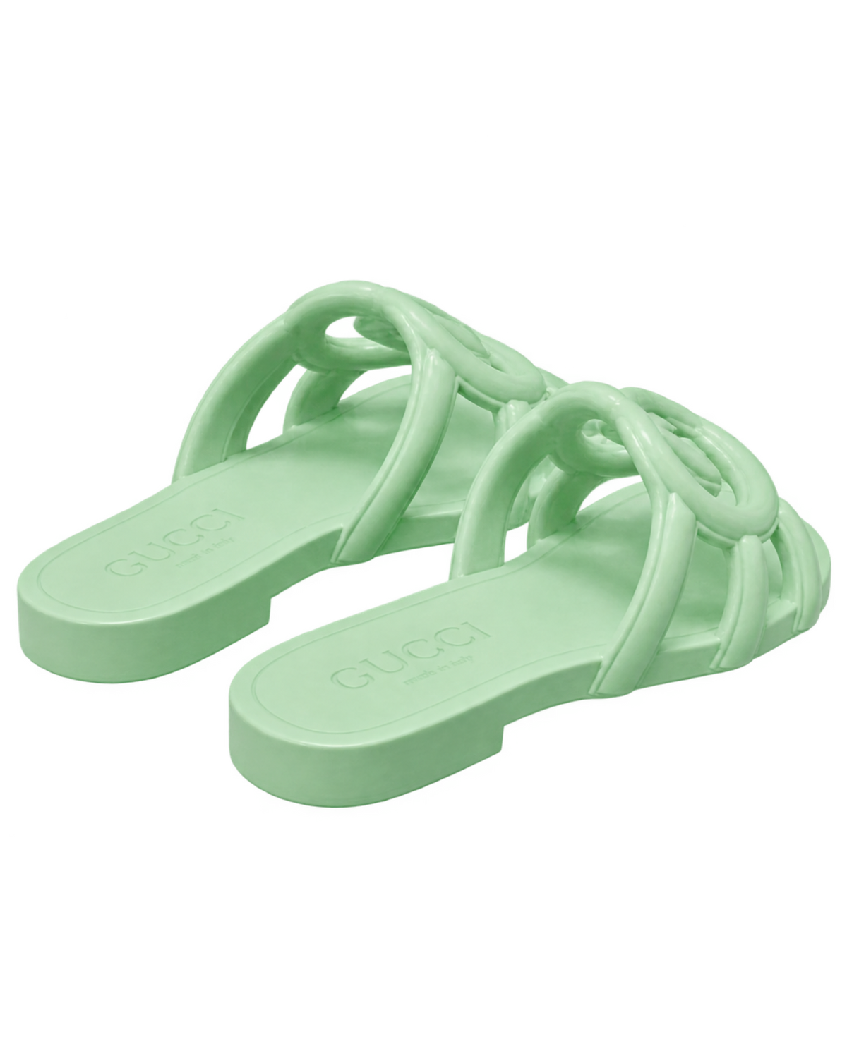 Gucci Mint Green GG Slippers