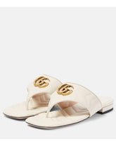 Gucci White GG Marmont Quilted Leather Thong Sandal