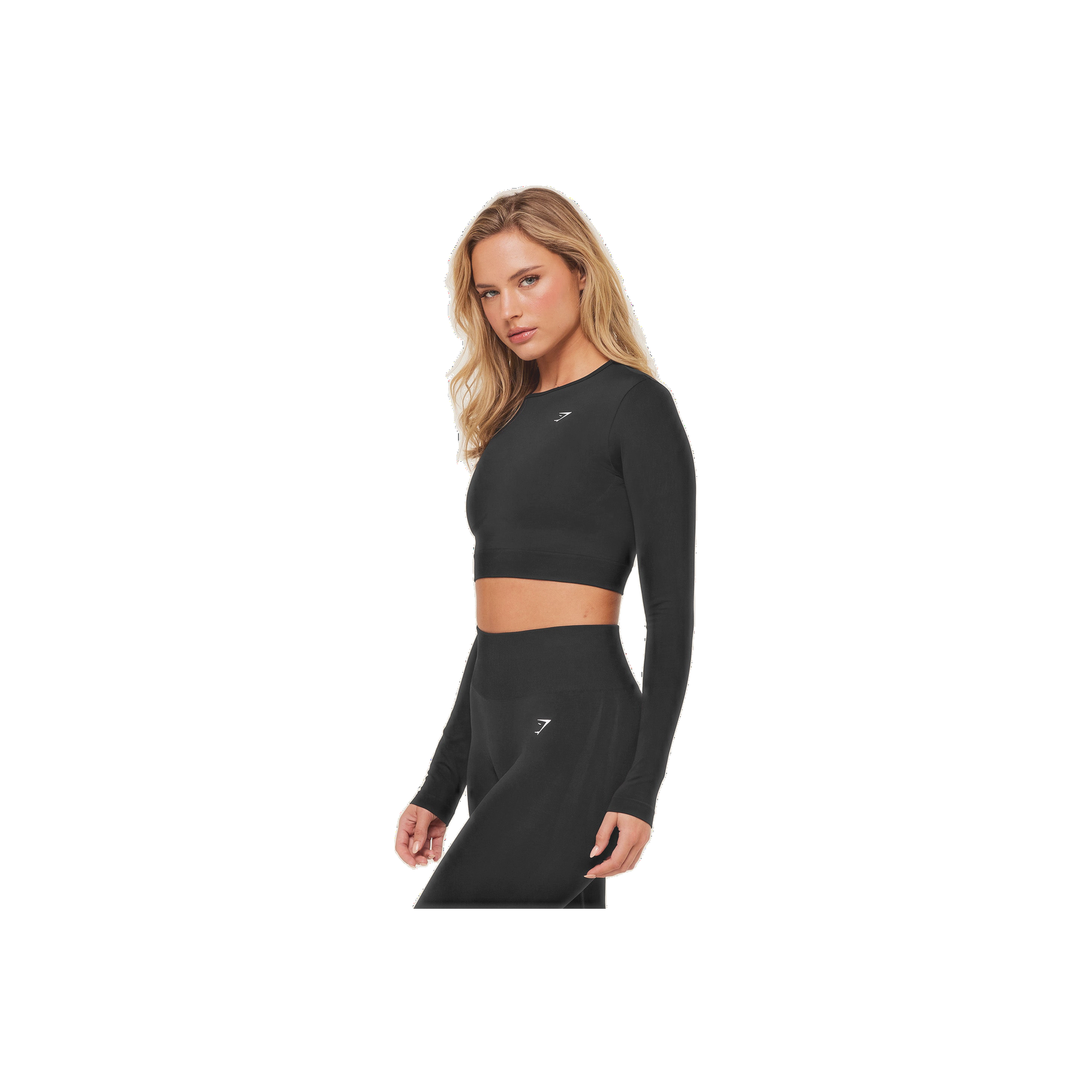Gymshark Everyday Seamless Long Sleeve Crop Top - Black