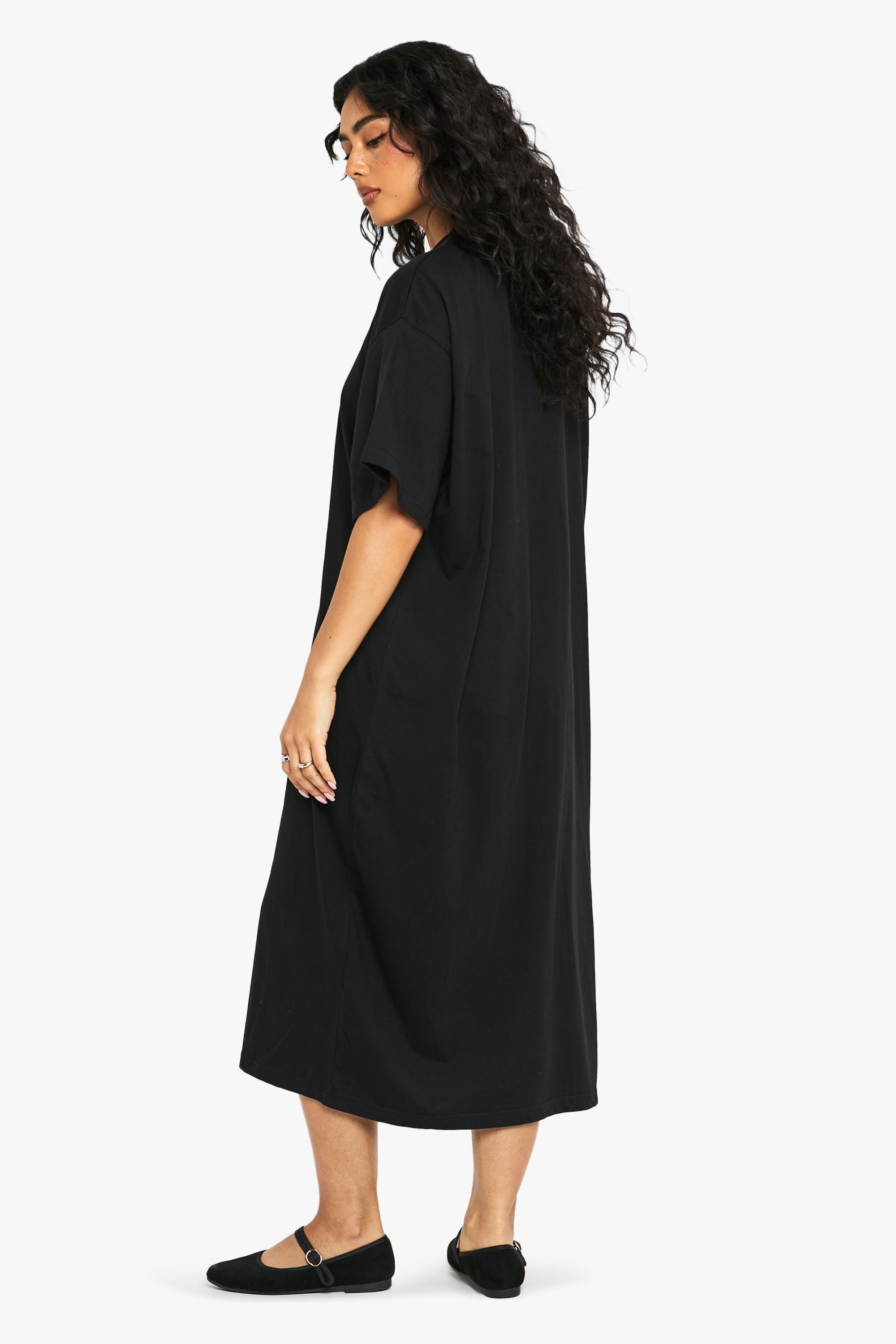 Cotton Super Oversized Midi T-shirt Dress