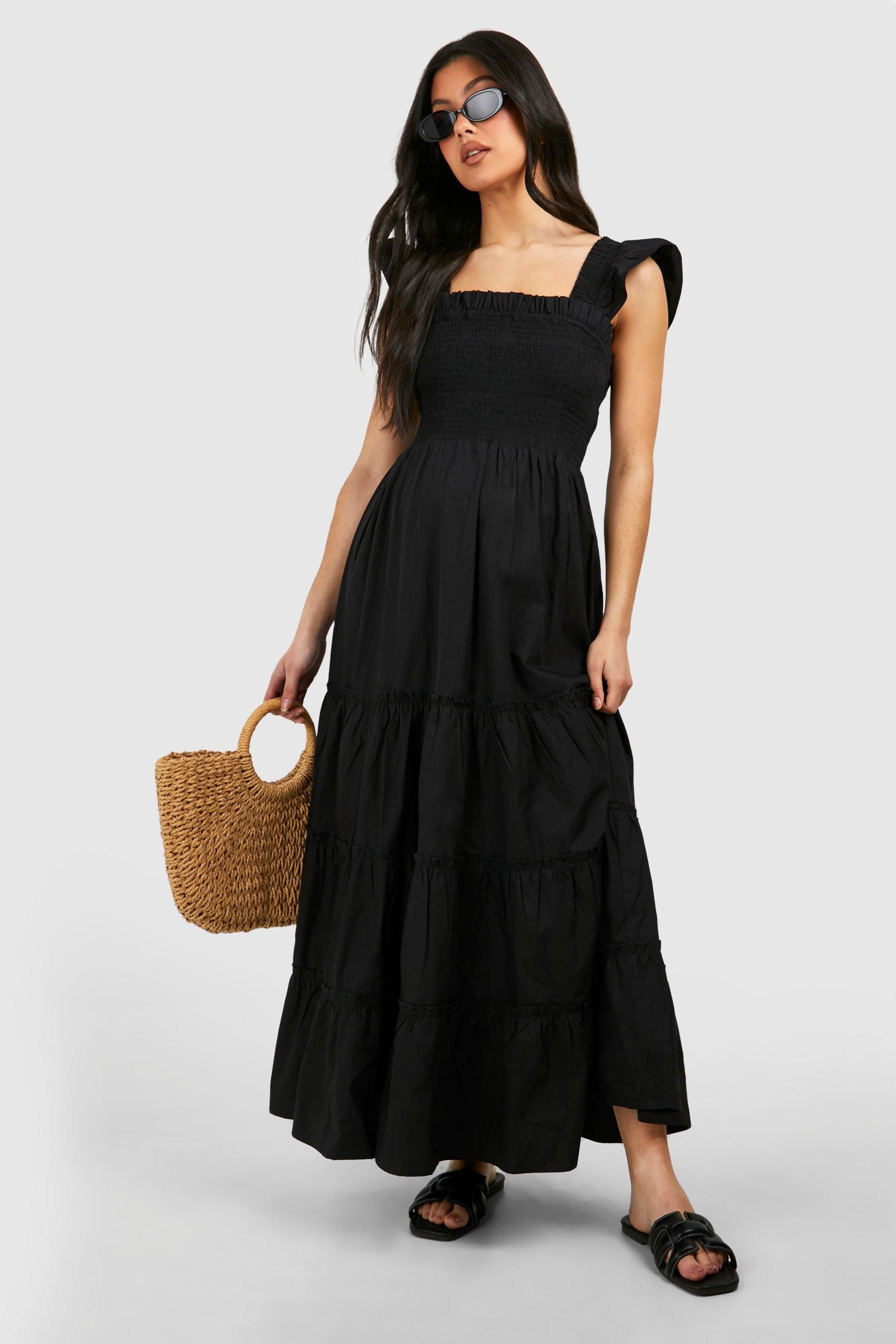 Maternity Frill Sleeve Midaxi Dress