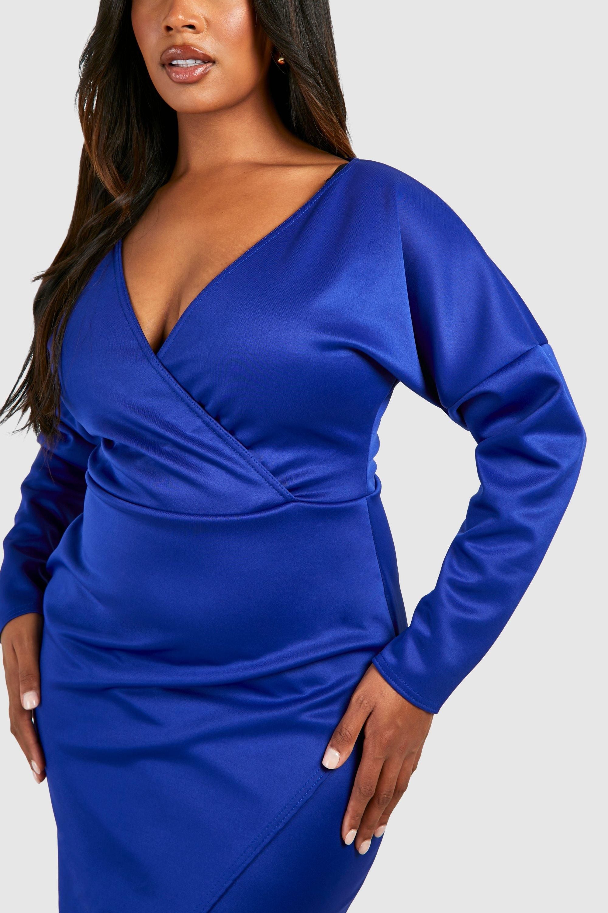 Plus Scuba Wrap Midaxi Dress
