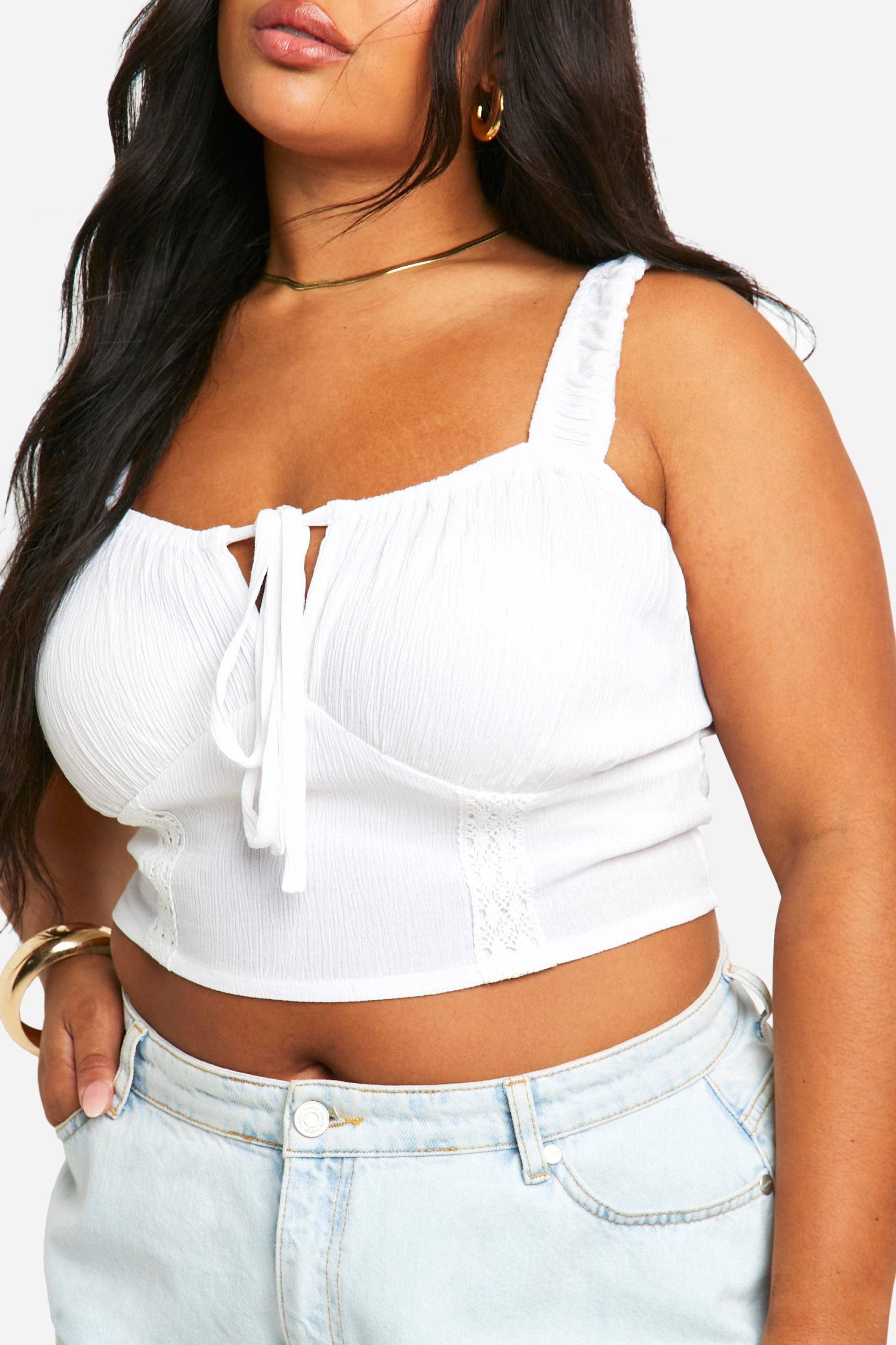 Plus Cotton Milkmaid Crop Top