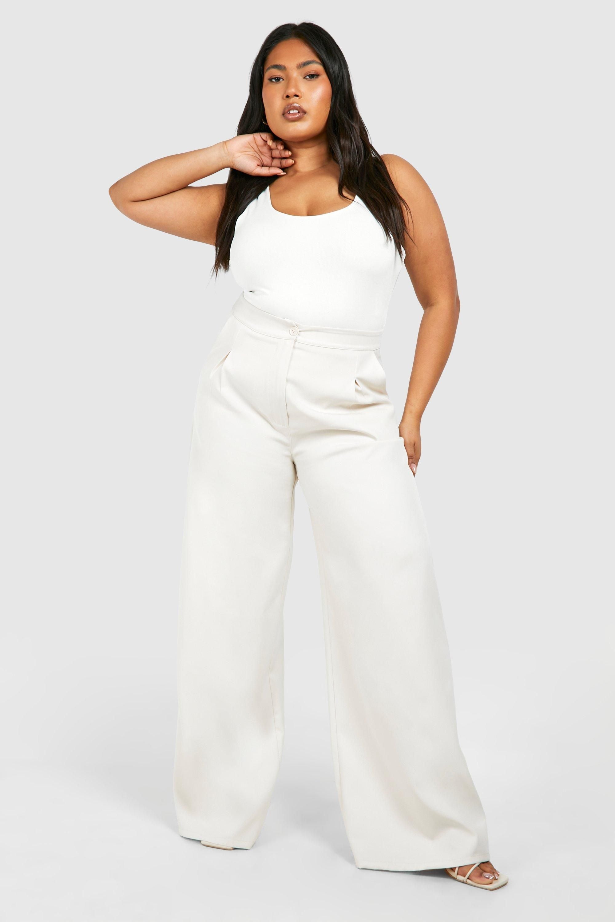 Plus Woven Tailored Wide Leg Trouser