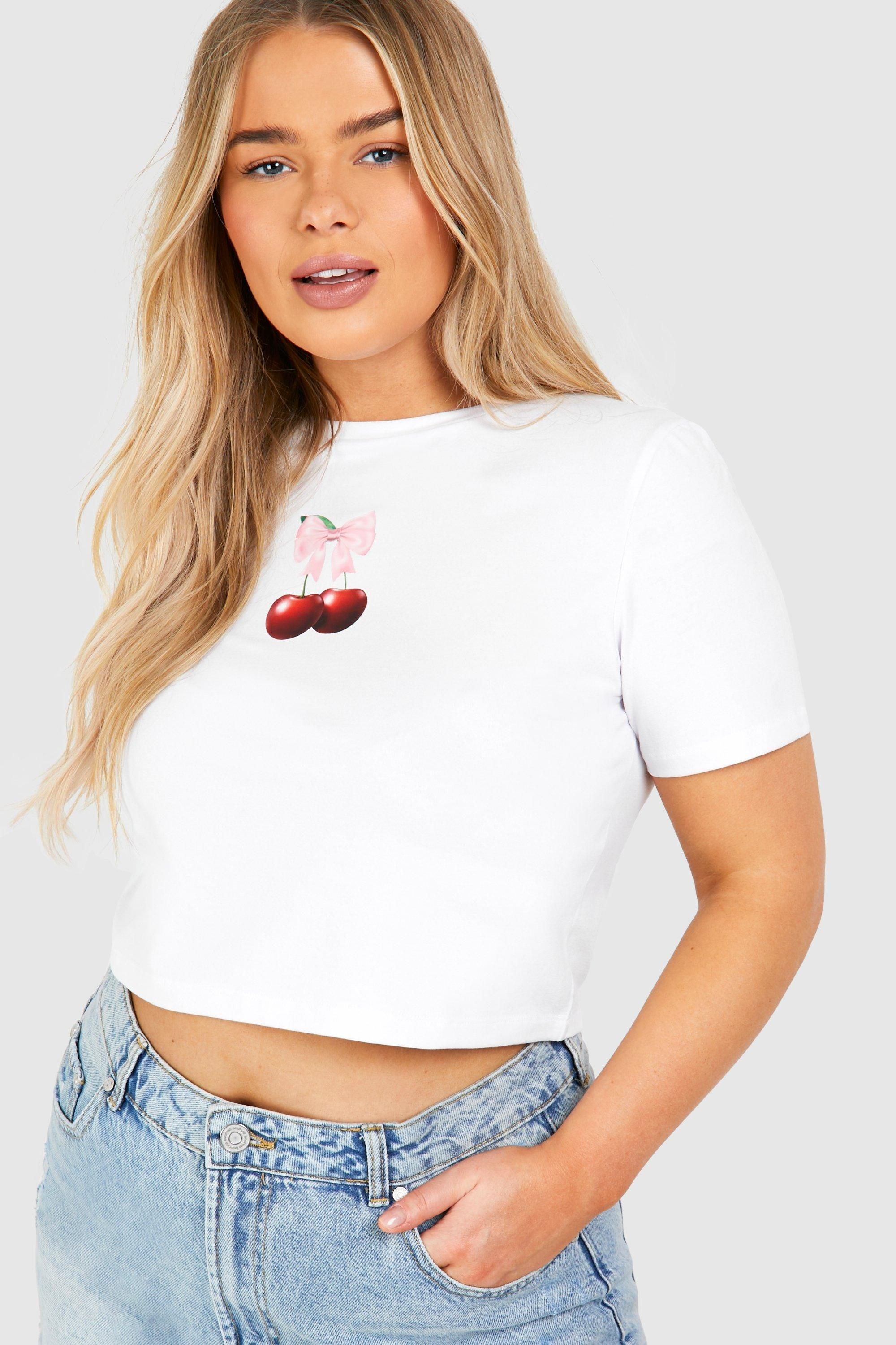 Plus Cherry Bow Baby Tee