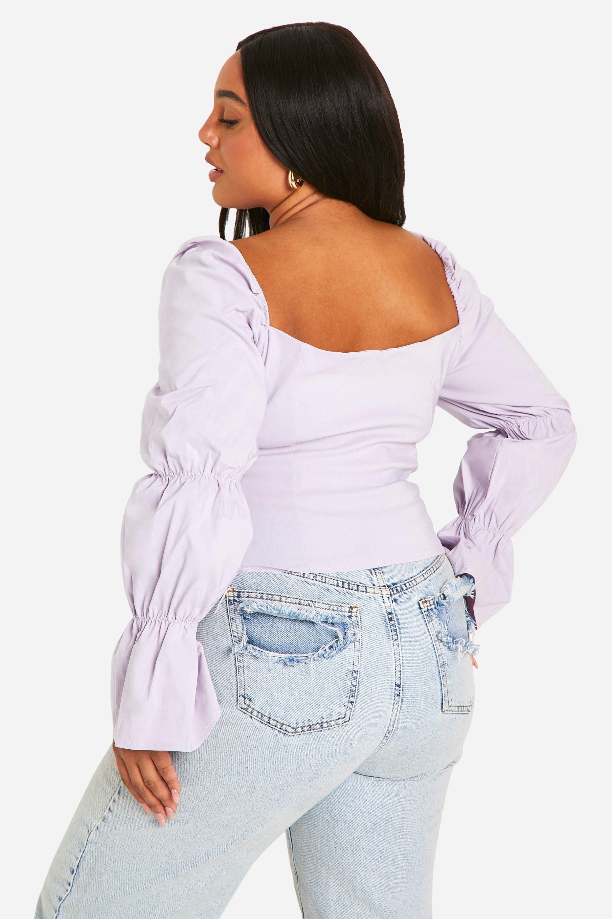Plus Bengaline Puff Sleeve Corset