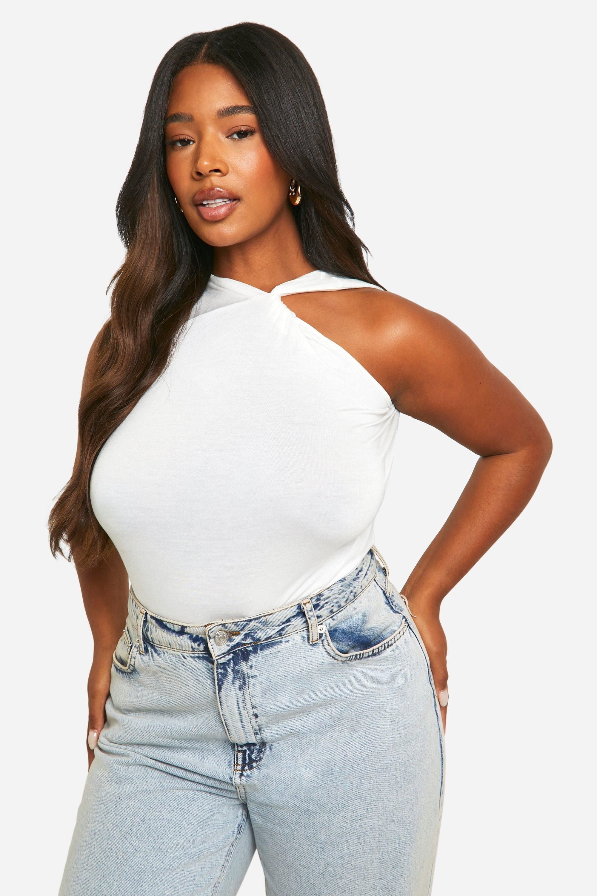 Plus Twist Racer Neckline Top