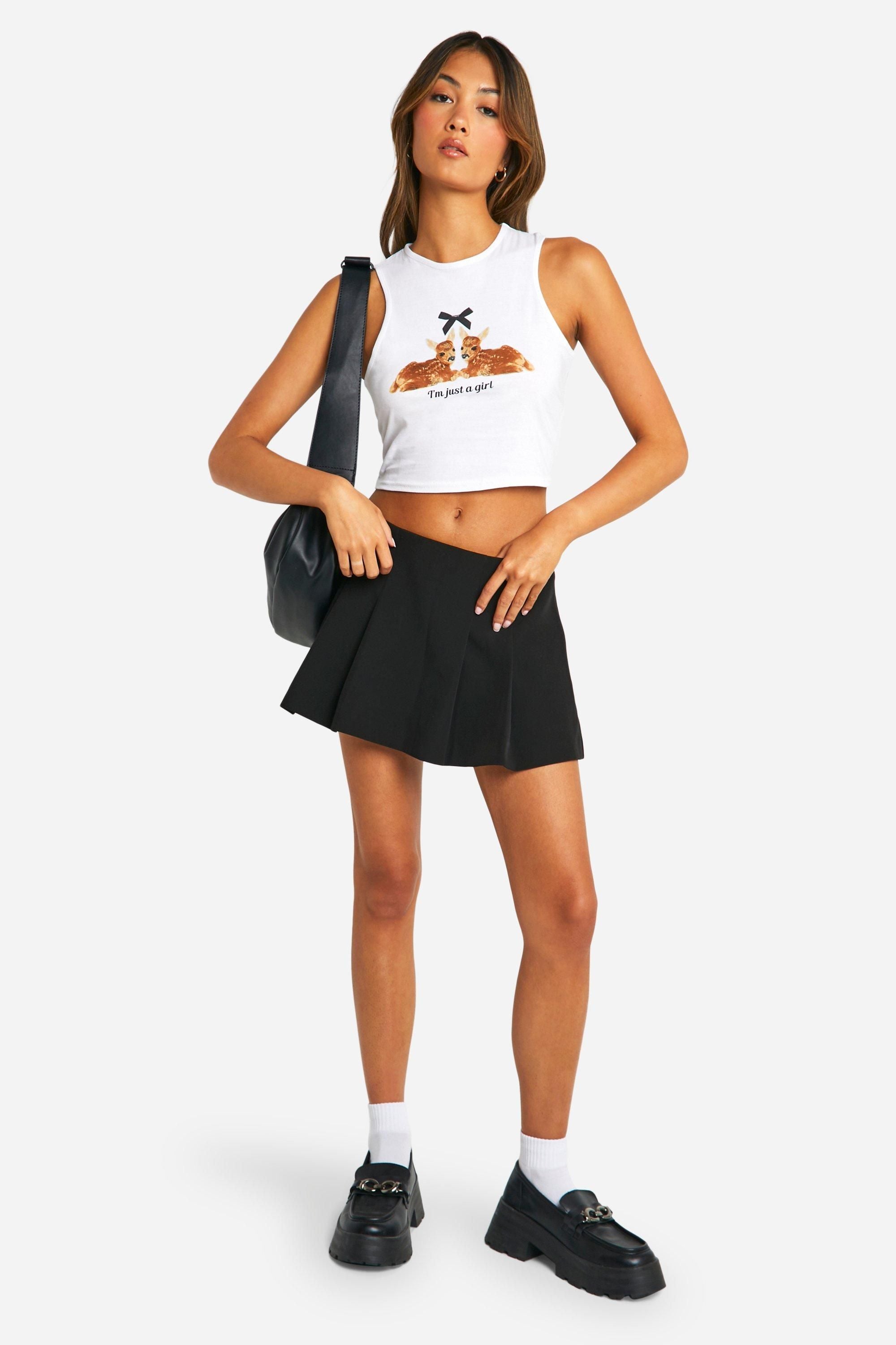 Im Just A Girl Slogan Tank Top