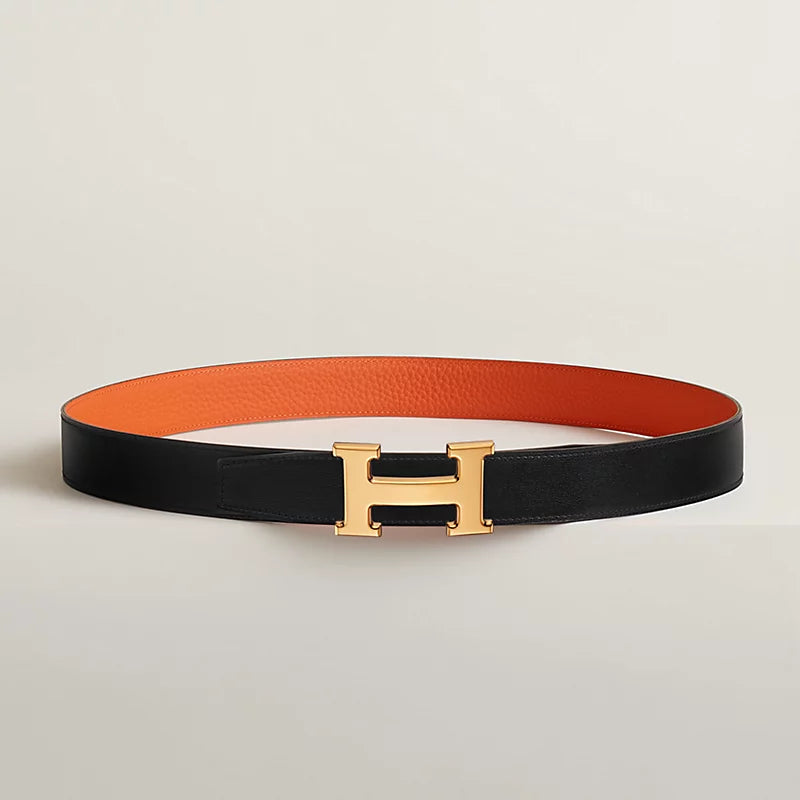 H belt buckle & Reversible leather strap 32 mm